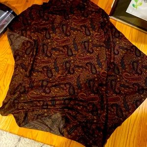 Beautiful rich Paisley scarf square size worsted wool